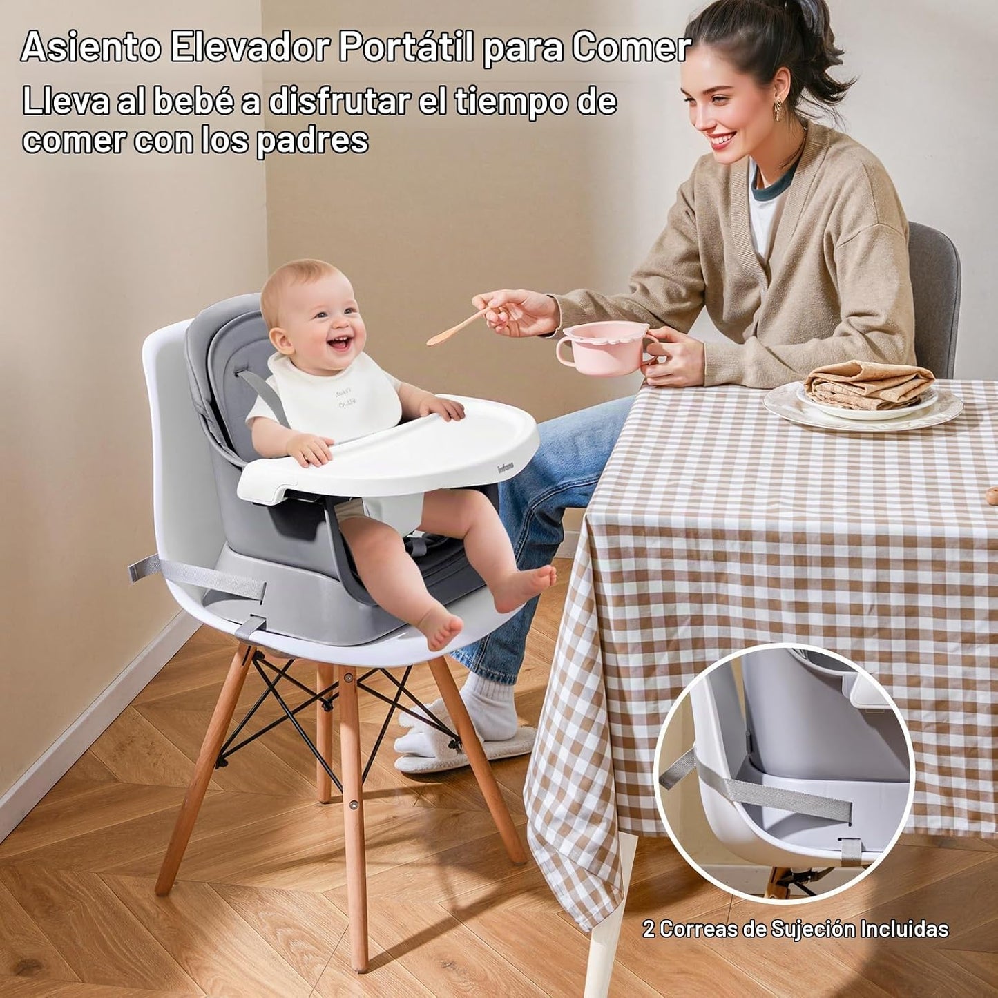 INFANS Silla alta 9 en 1, silla alta convertible para bebés y niños...