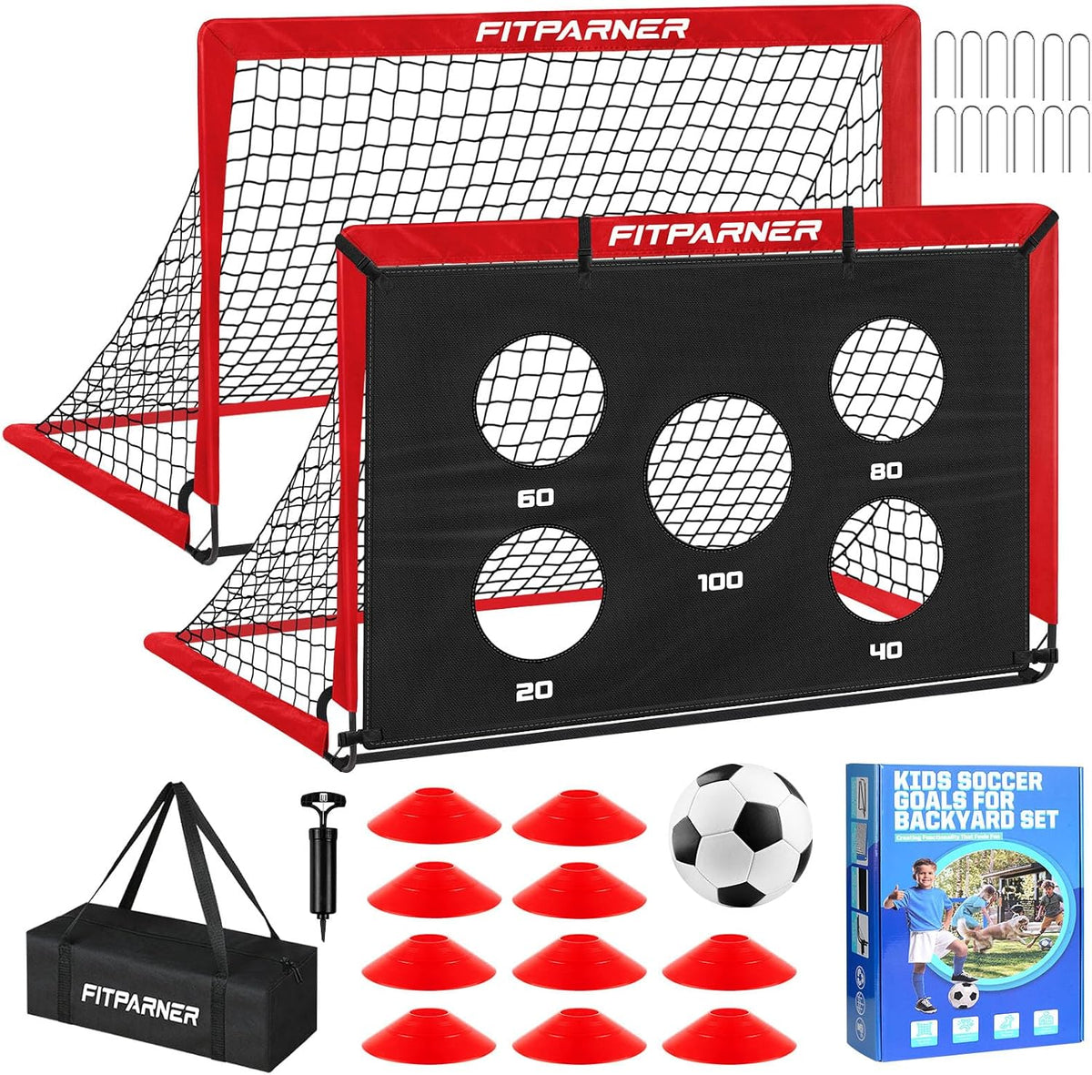 FITPARNER Portería de fútbol, portería de fútbol para niños en el p...