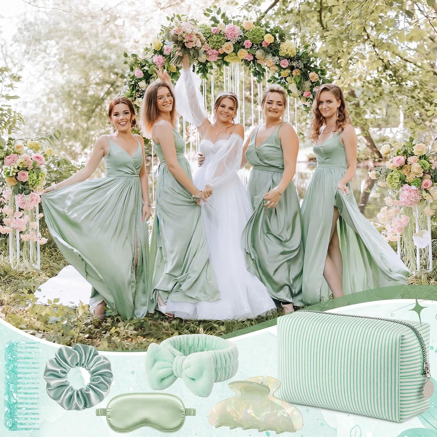 Kacctyen Juego de 36 piezas verde salvia, regalo de propuesta de da...