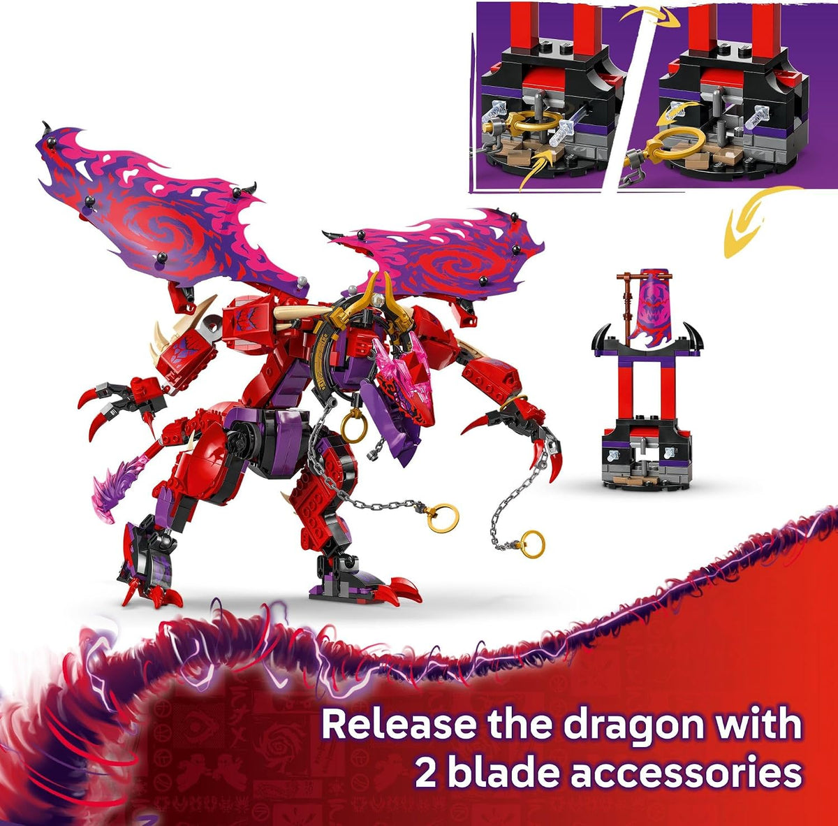 LEGO NINJAGO Thunderfang Dragon of Chaos - Juguete de construcción...