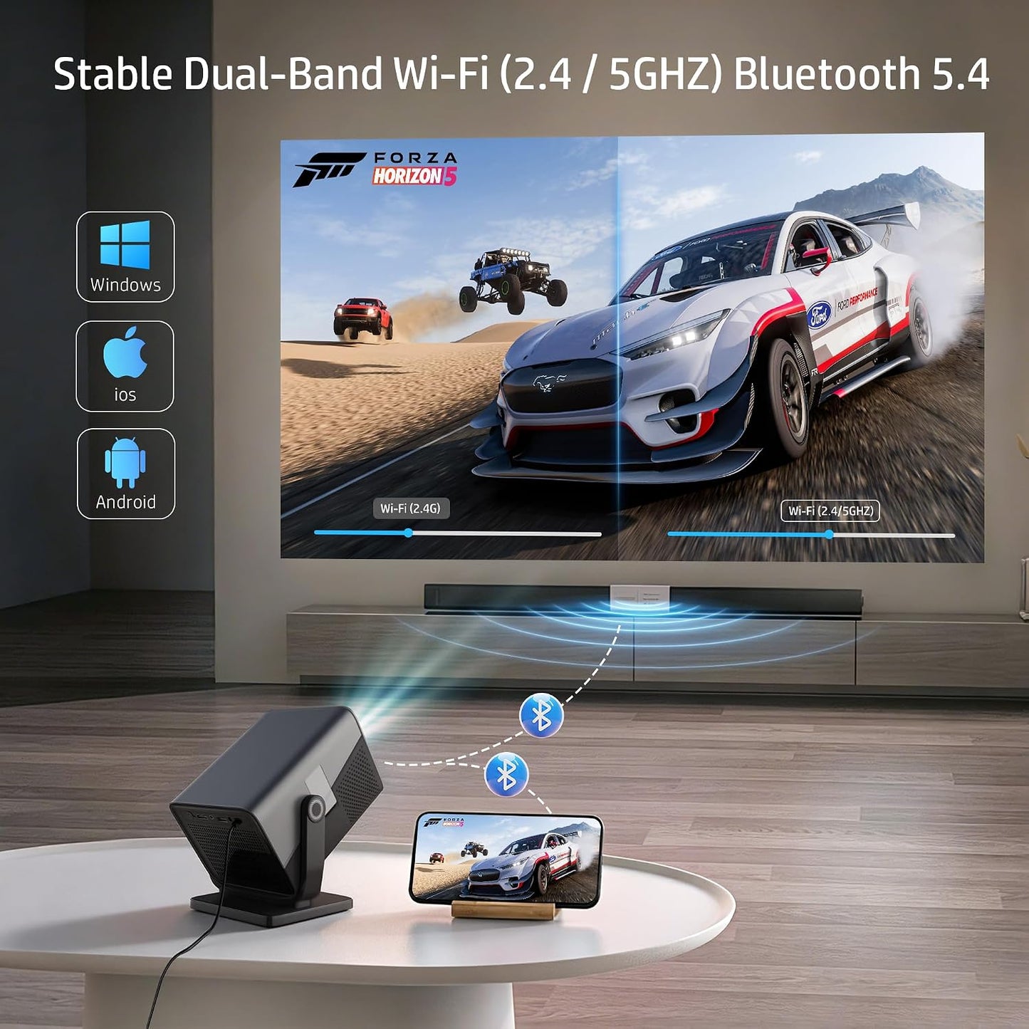 Proyector HP con Netflix, aplicaciones con licencia oficial, mini p...