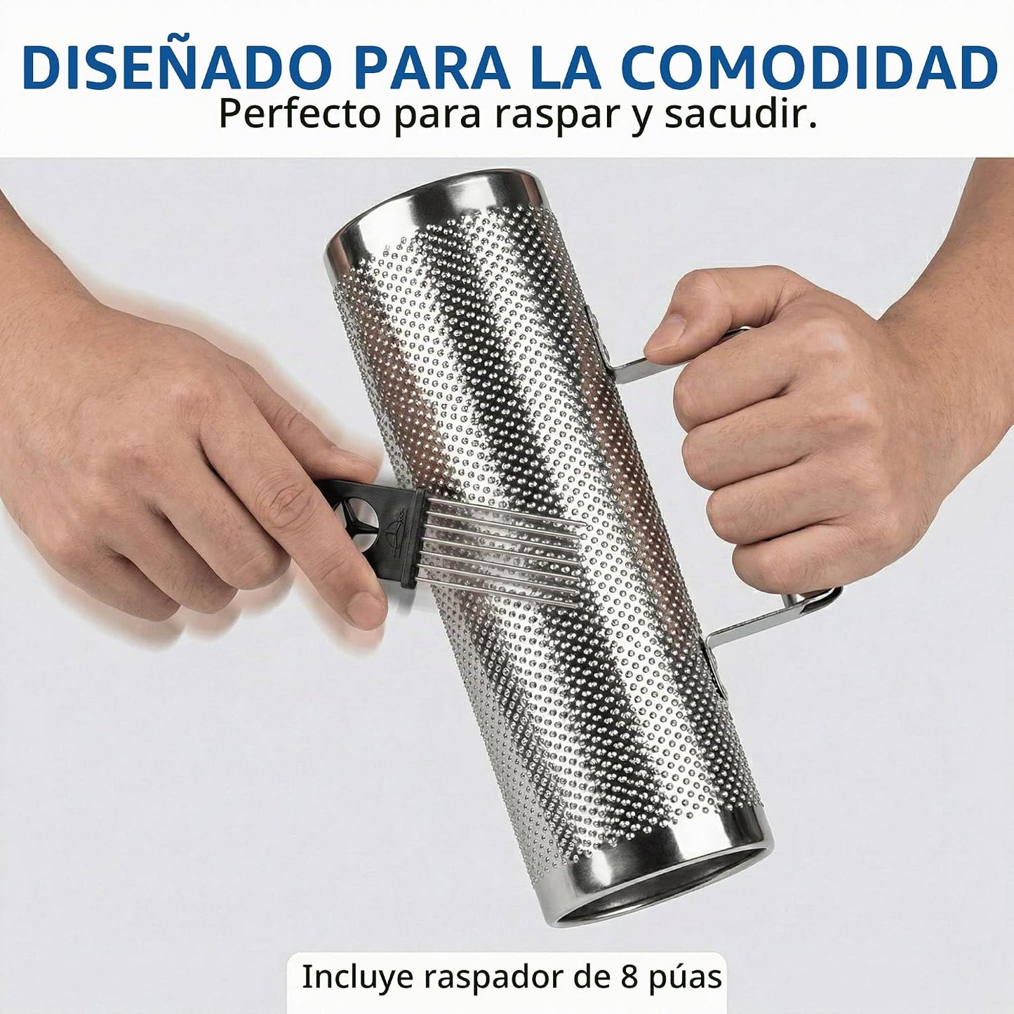 MoResolune Instrumento Guiro de Metal Profesional 8" x 3" |...