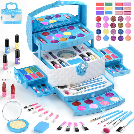 GirlsHome Juego de maquillaje para niños para niña, 56 piezas, cosm...