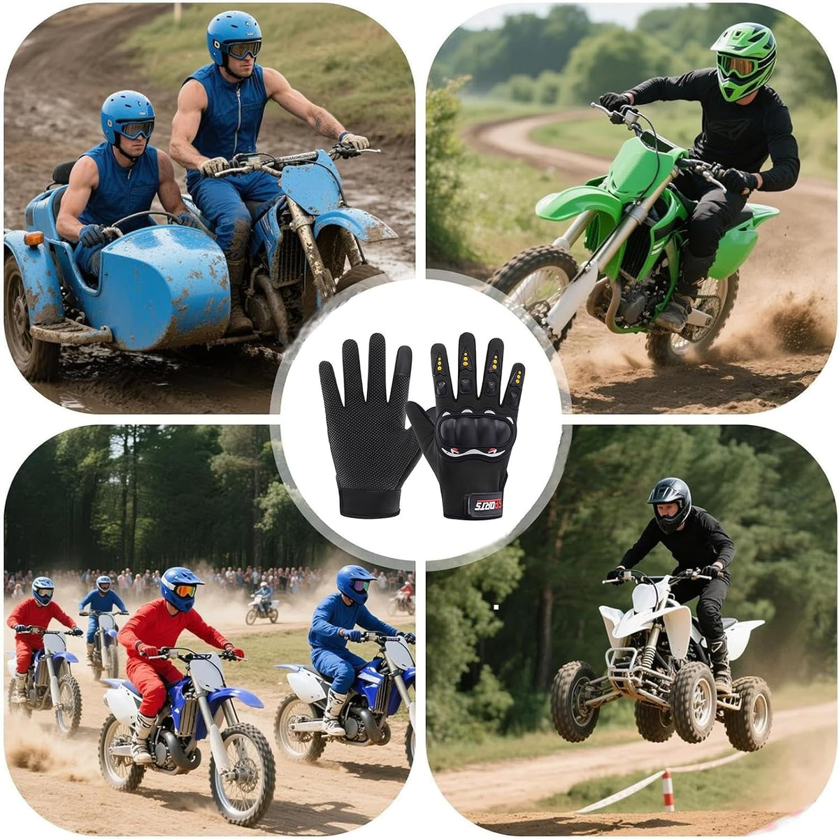 KEYSDEX Guantes de motocicleta para hombres y mujeres, protección d...
