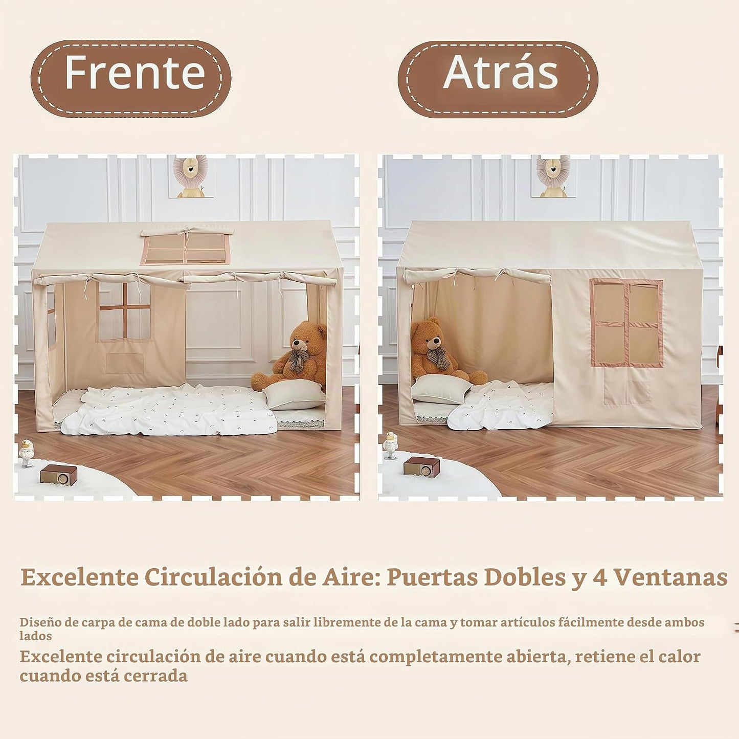 WANFASO Tienda de Cama Twin, Dosel de Cama Interior, Tiendas para N...