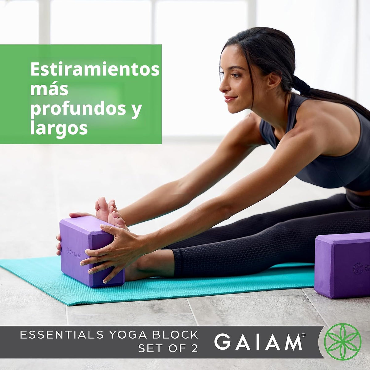 Gaiam Bloque de yoga \u2013 Espuma EVA sin látex \u2013 Superficie...