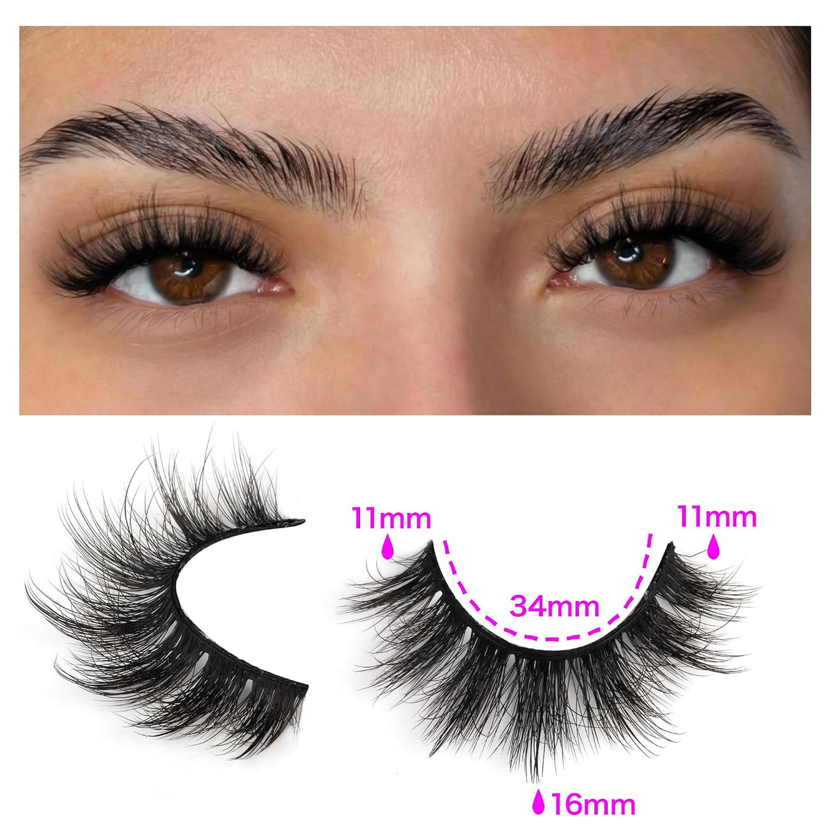 14 pares de pestañas postizas de visón Wispy, aspecto natural, volu...