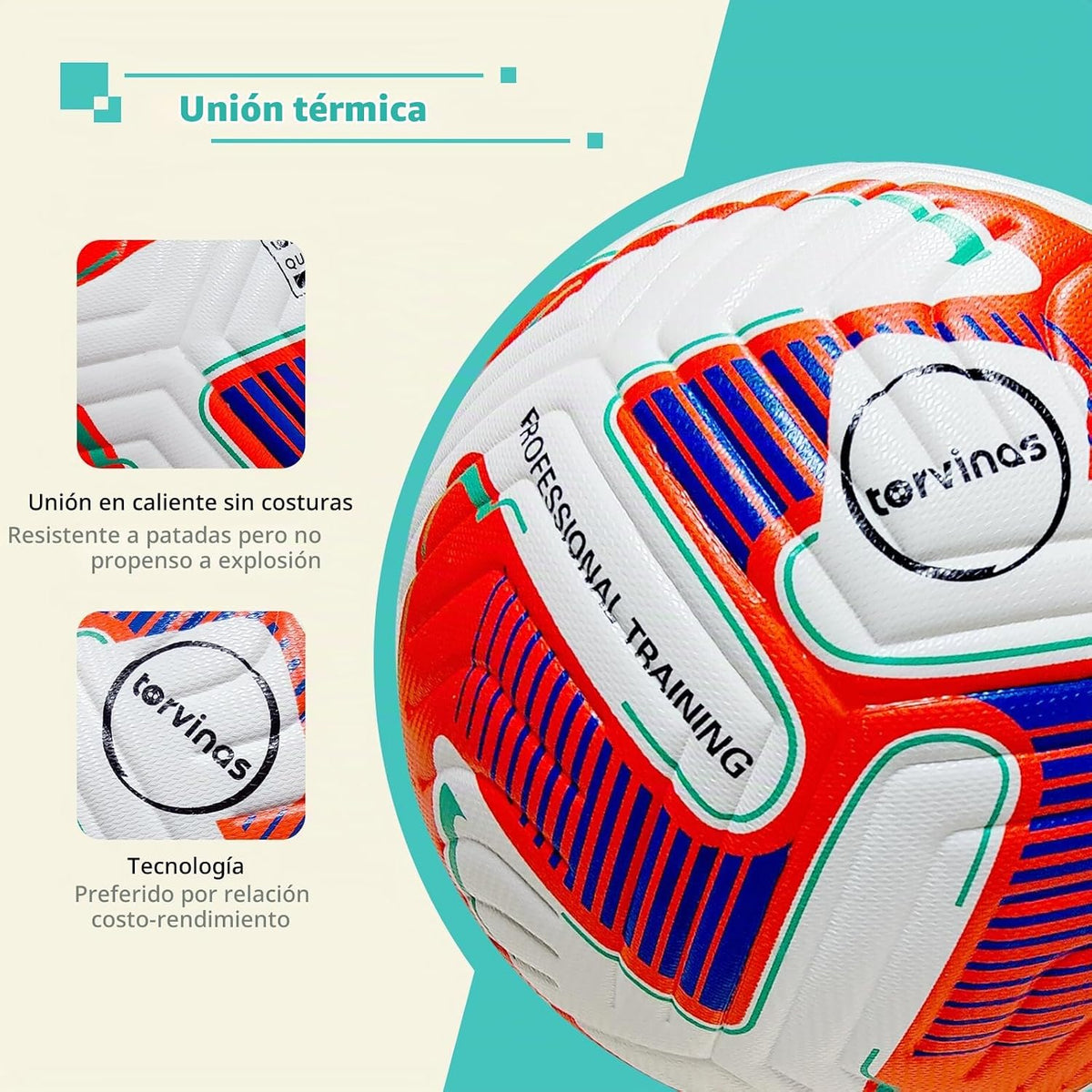 Torvinas Balón de fútbol Tamaño 5,4 \u2013 Piel sintética impermeab...
