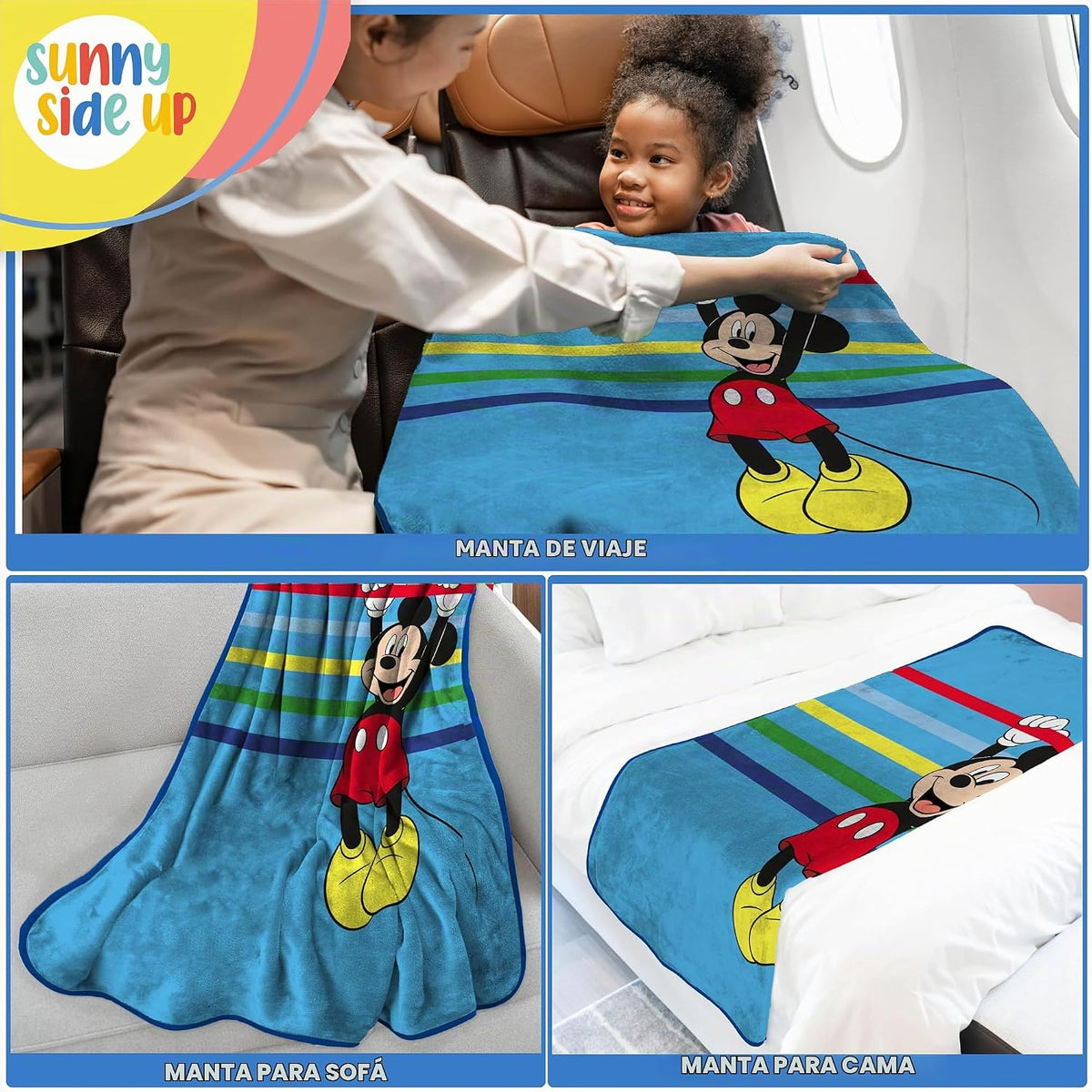 Manta de viaje de felpa de Mickey Mouse de Disney, mide 40 x 50 pul...