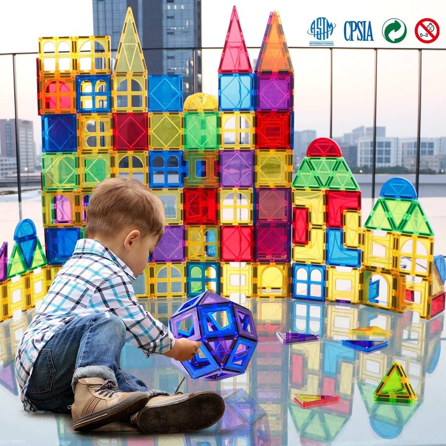 MAGBLOCK Fichas Magnéticas de Juguete para Niños Fichas Magnéticas...