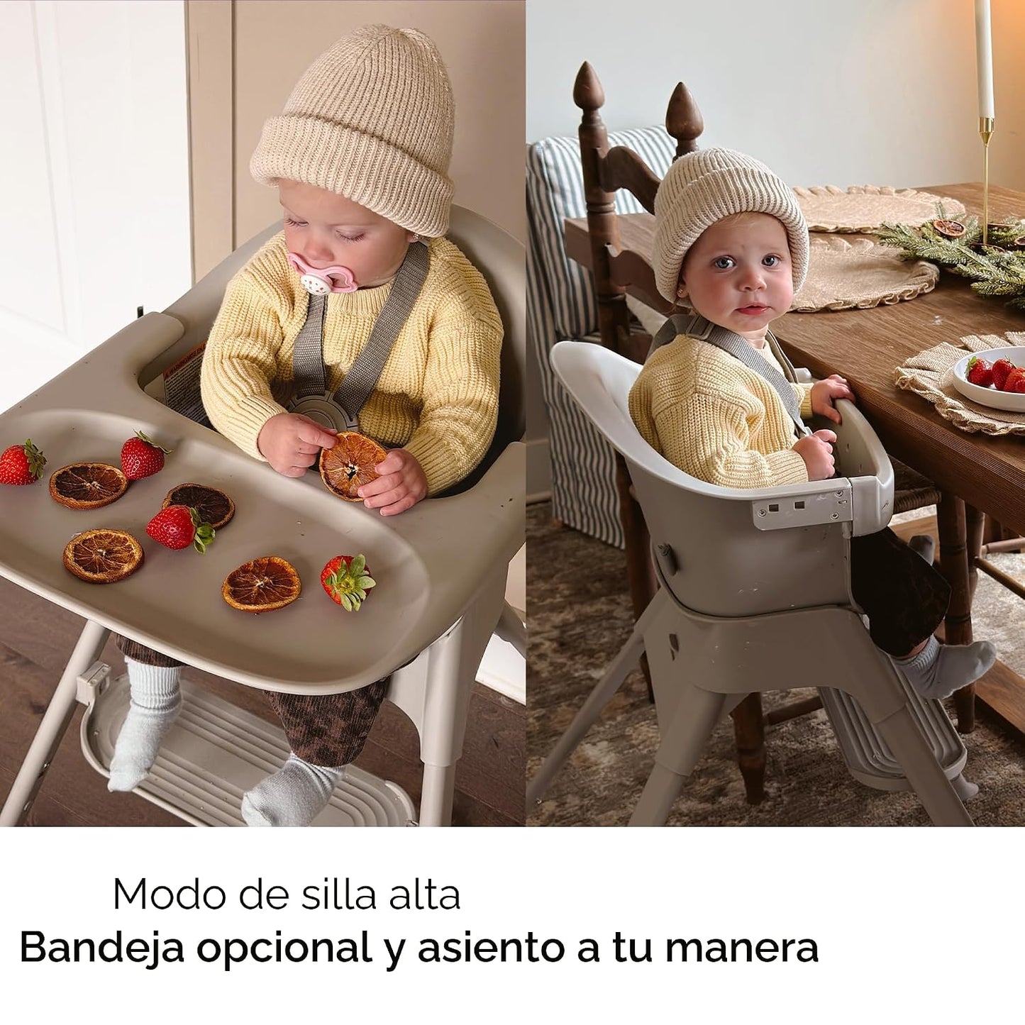 Mompush Olli Silla alta convertible 7 en 1 para bebés y niños peque...