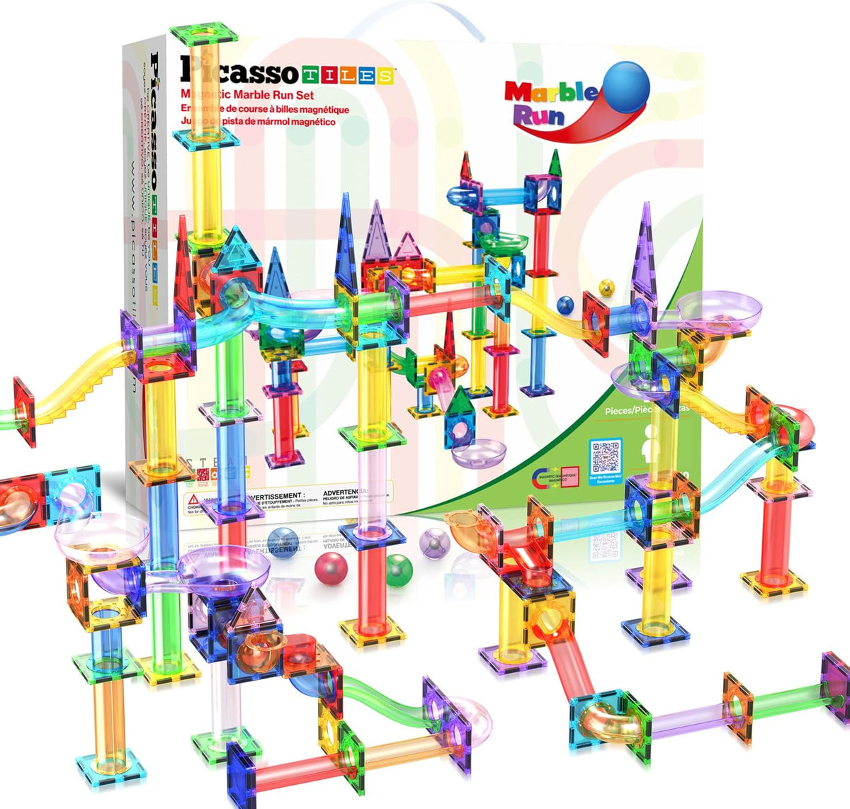 PicassoTiles Juego de construcción con 150 piezas magnéticas Juguet...