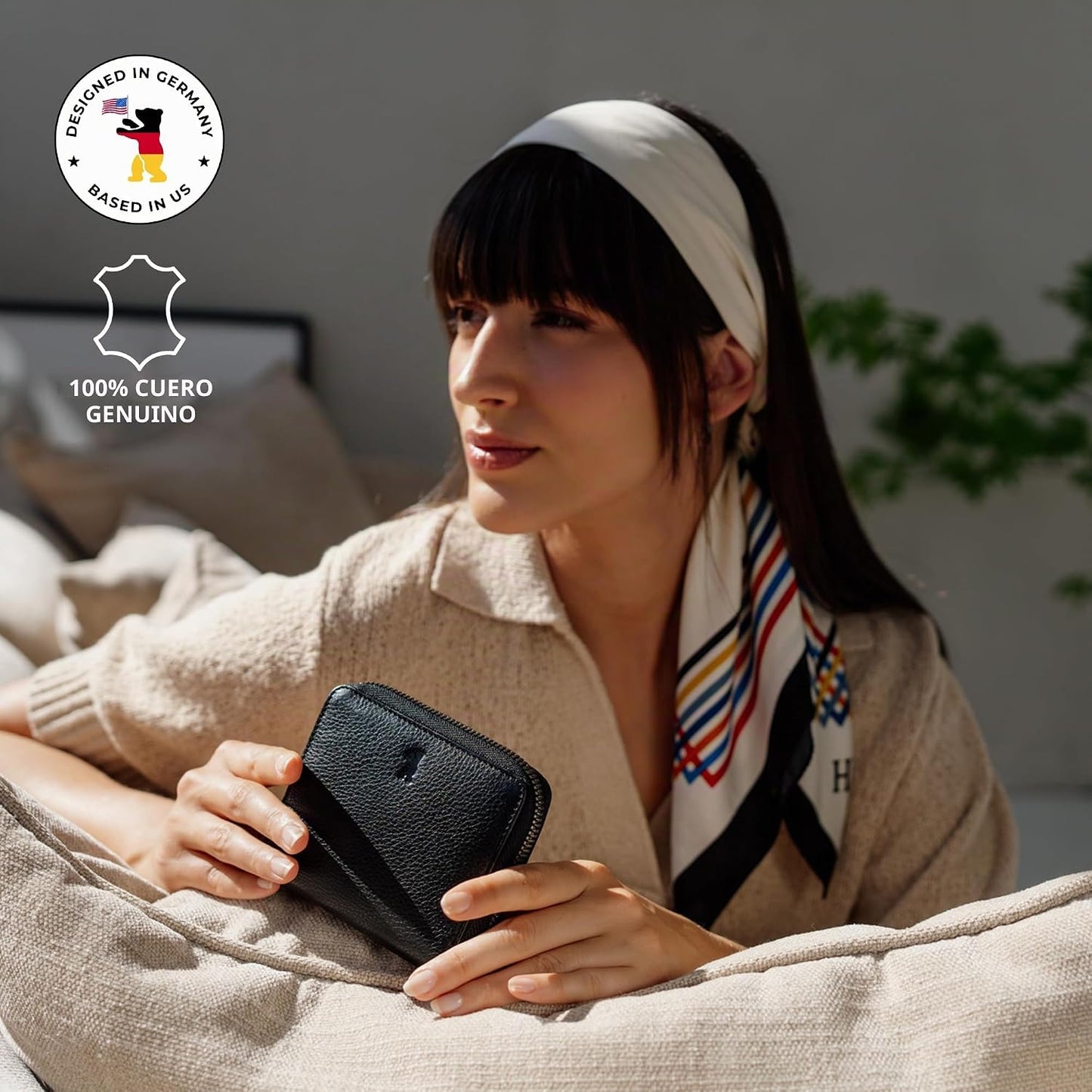 BERLINER BAGS Cartera pequeña de piel auténtica Palermo, caja de re...