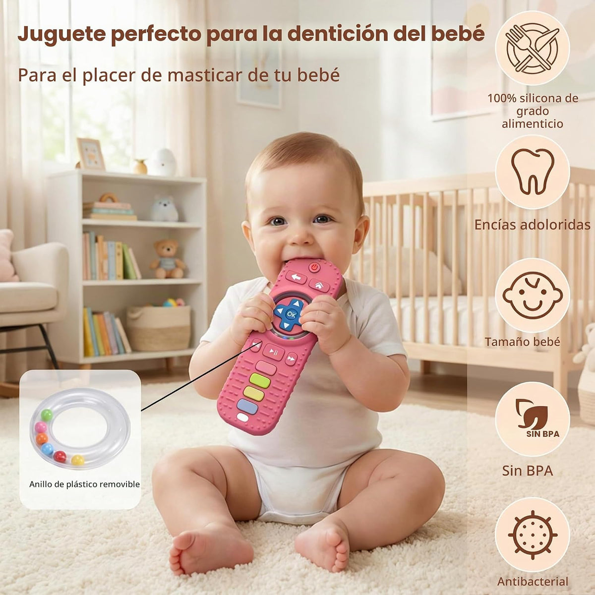 Juguetes de dentición para bebés, control remoto de TV, mordedor, j...