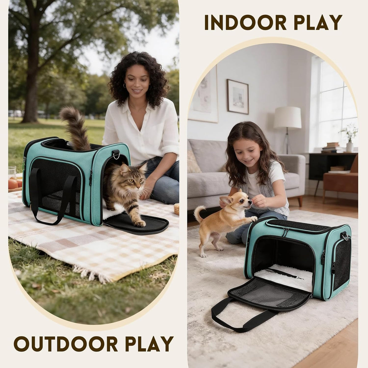 Zedkeys Transportador suave para gatos y perros pequeños y gatos gr...