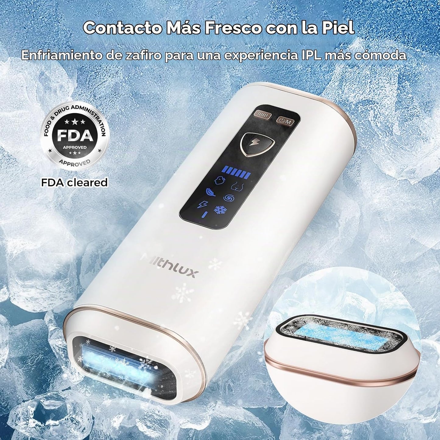 Dispositivo de depilación láser Mithlux para mujeres, IPL con enfri...