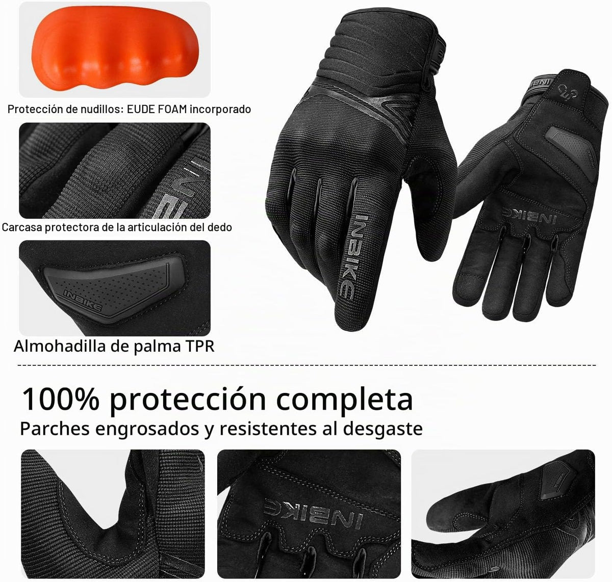INBIKE - Guantes de invierno con forro polar térmico para motocicle...