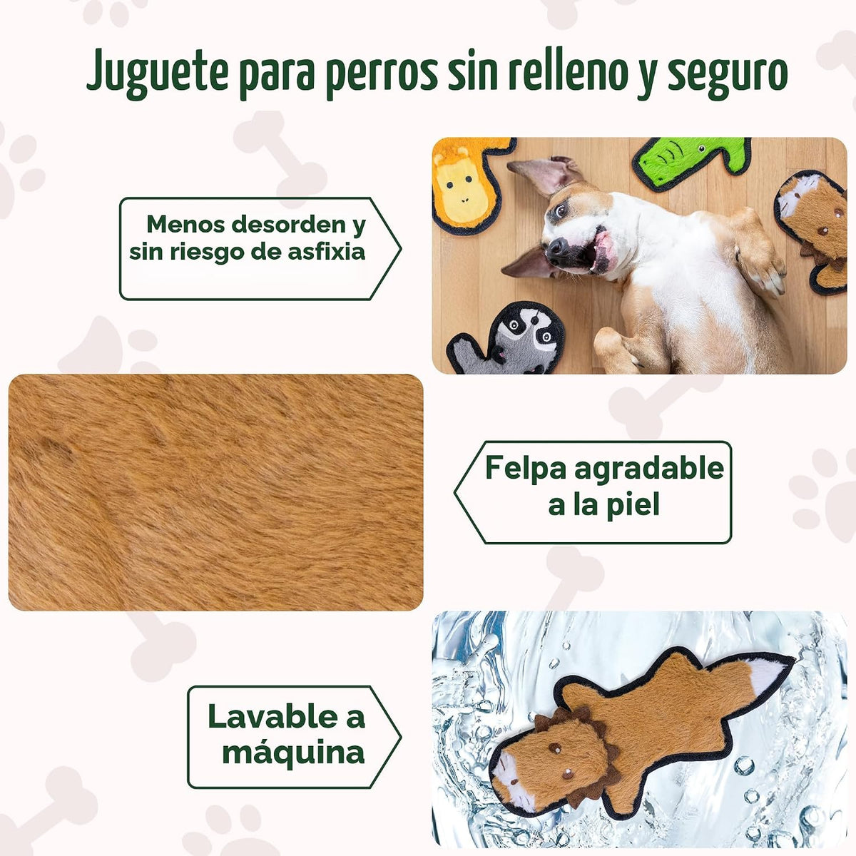 SHARLOVY - Juguetes para perros sin relleno crujientes y chillones,...