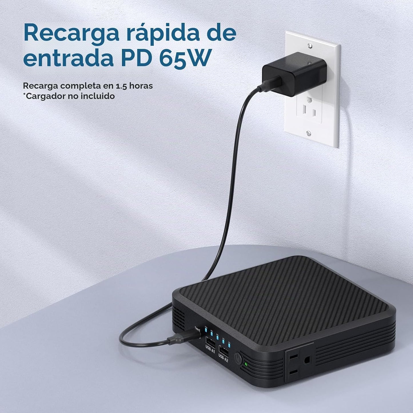 Paopaoyu Banco de energía portátil para laptop de 100 W, salida de...