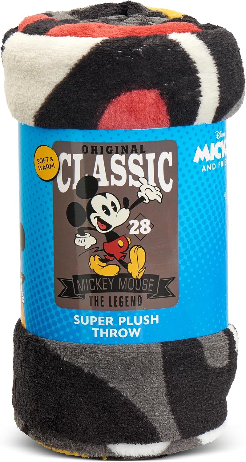 Disney Mickey Mouse, una manta clásica de Micro Raschel, 46 x 60 pu...