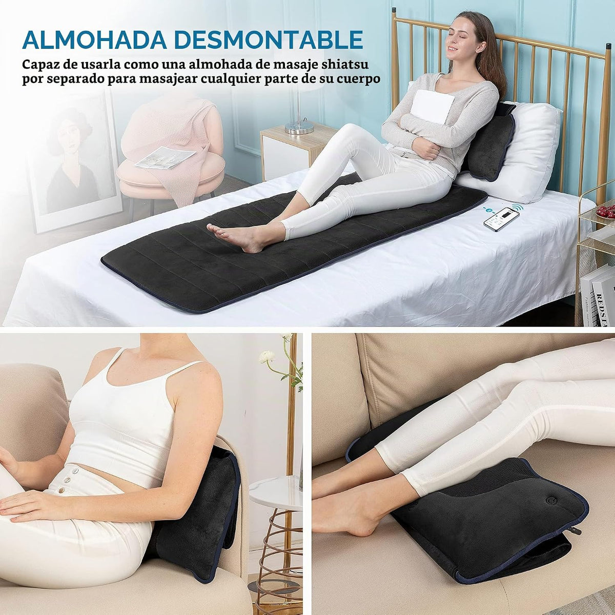 COMFIER Esterilla de masaje de cuerpo completo con calor y vibració...