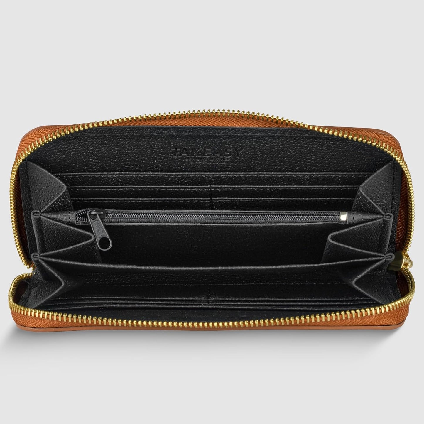 TAKEASY Cartera italiana de piel de becerro auténtica para mujer co...