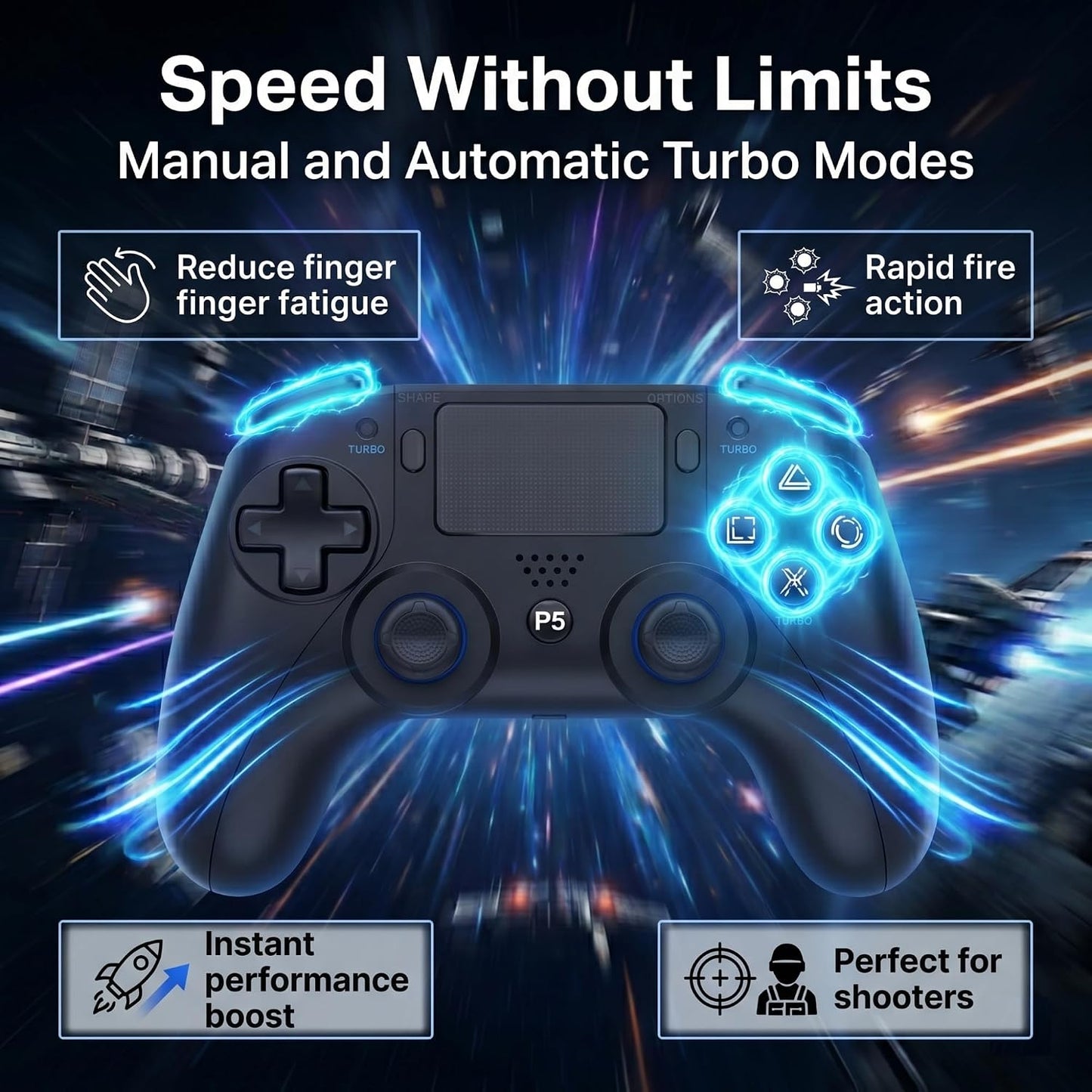 XENTRO Mando Inalámbrico Compatible con PS5, Mando Gaming Bluetooth...