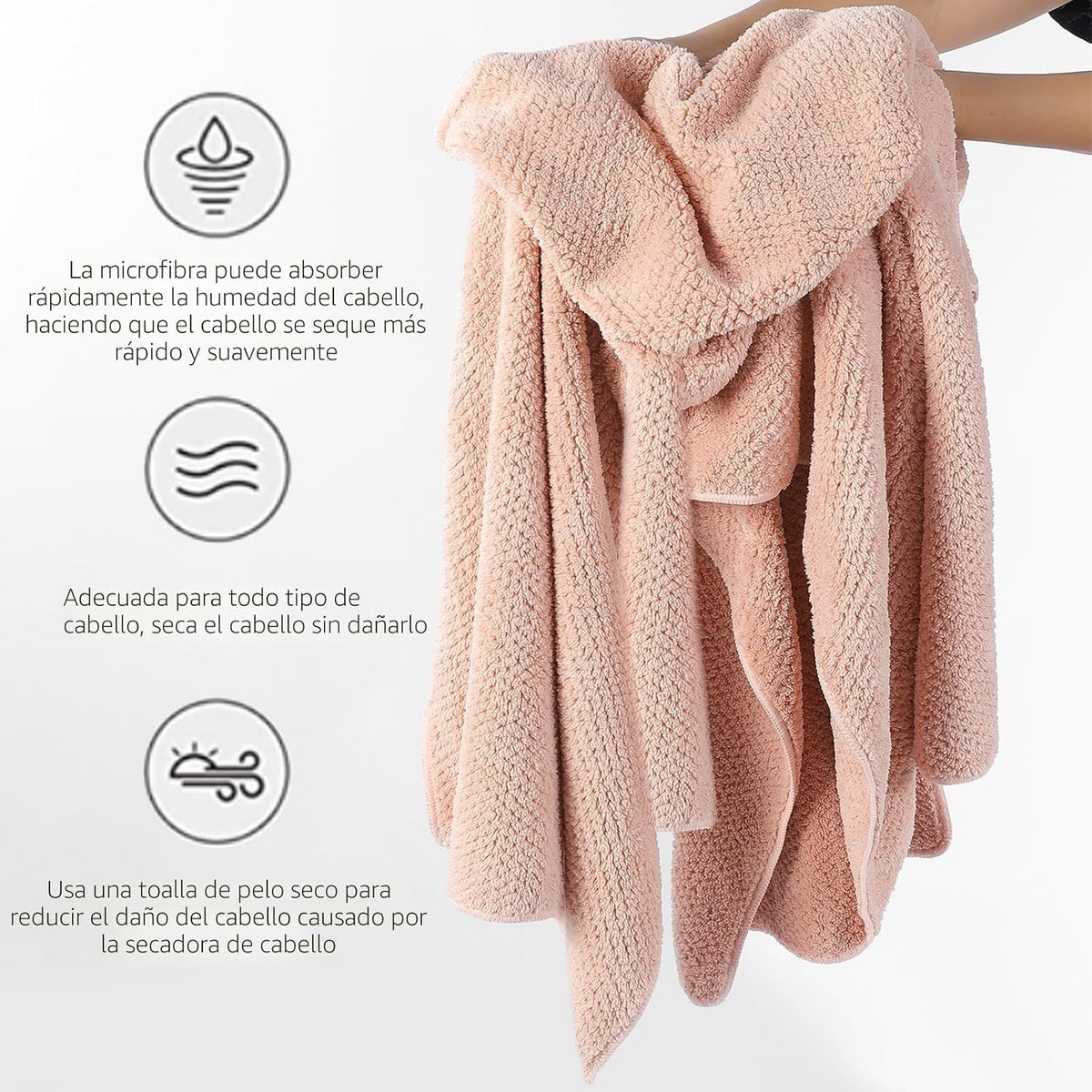 Laojbaba Toalla de microfibra para el cabello de secado rápido, toa...
