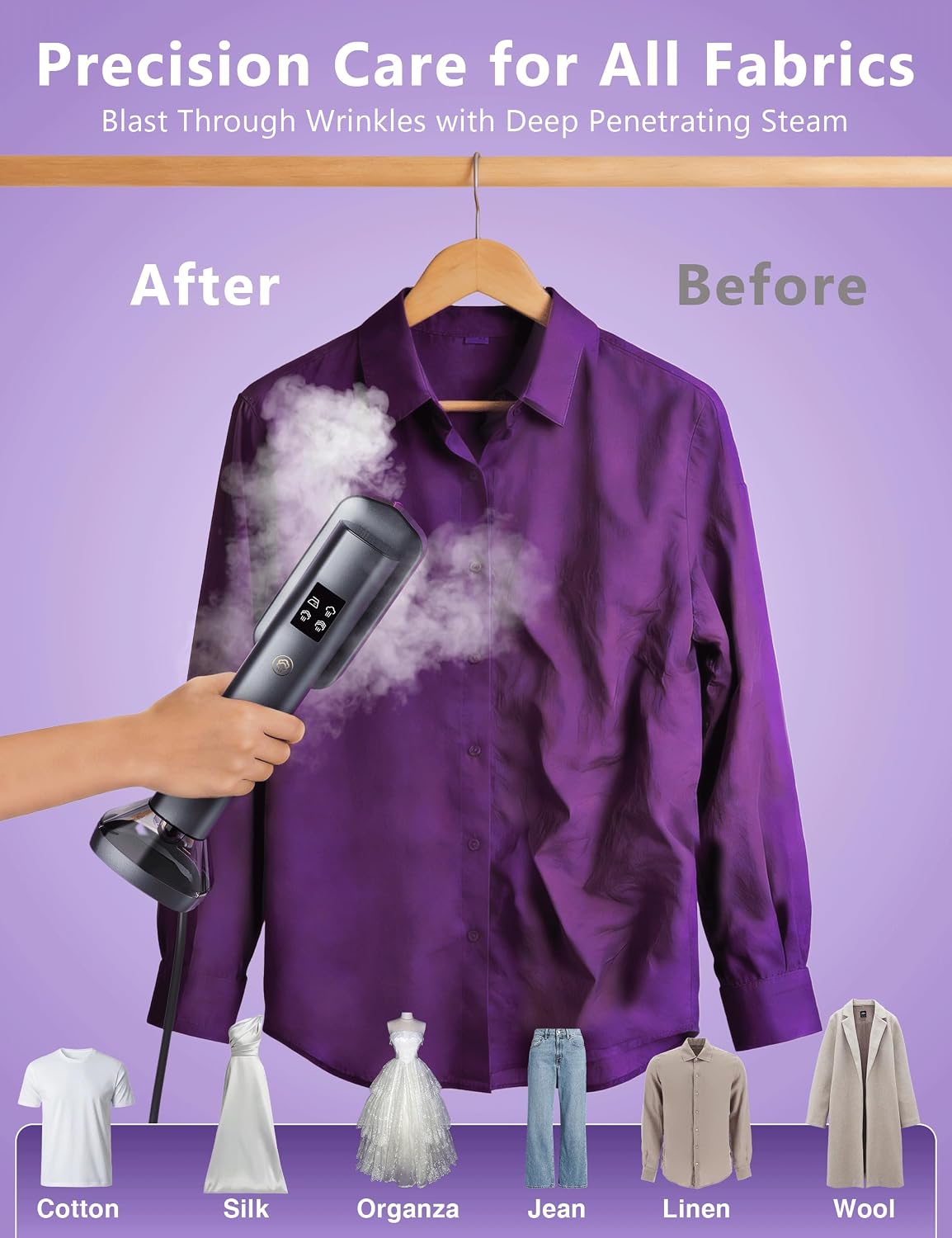 Vaporizador para ropa, vaporizador portátil de mano, capacidad de 6...