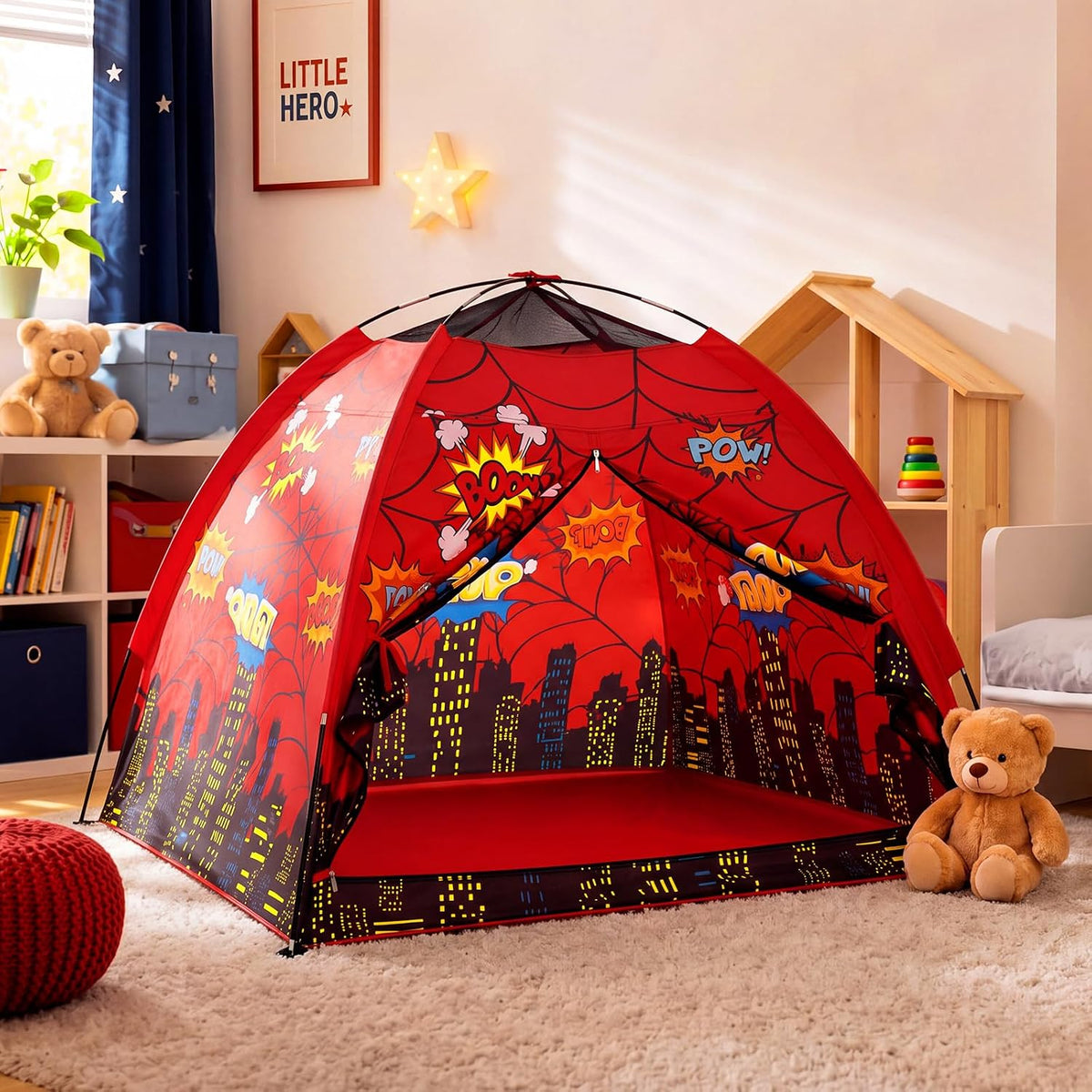Yoojahow Tienda de campaña de juego de araña para adultos, tela de...