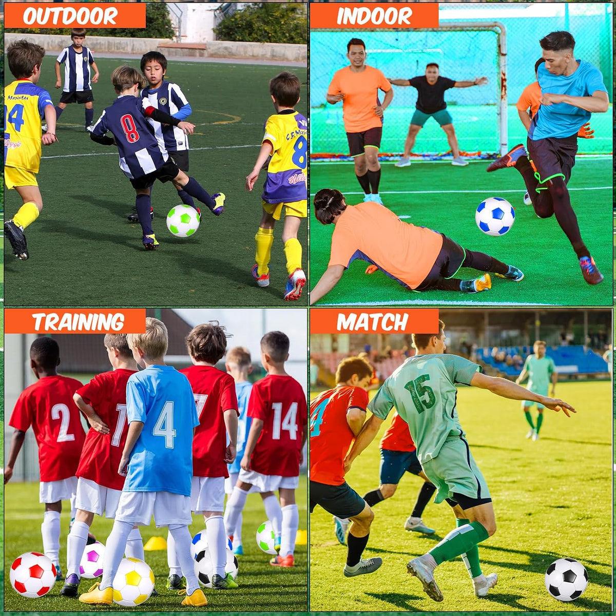 Soulchen 48 pelotas de fútbol a granel con bomba desinflada, tamaño...