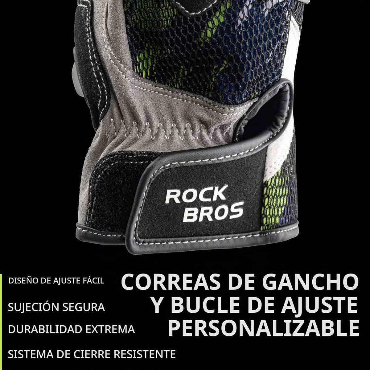 ROCKBROS Guantes de cuero para motocicleta para hombre, protección...