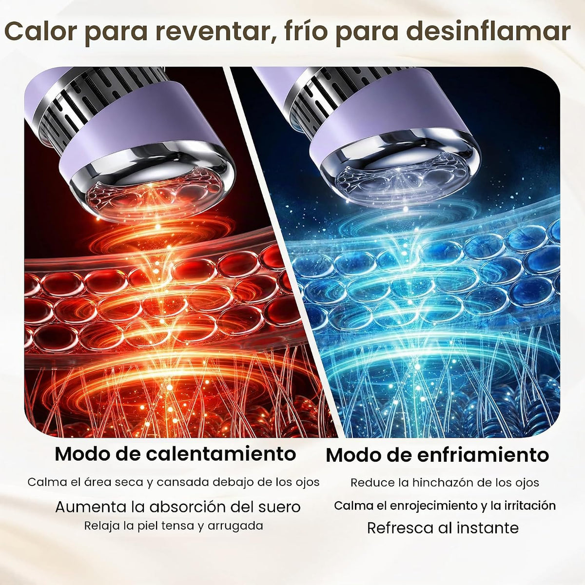 SLLIOS Varita desinfladora para ojos y cara, masajeador facial 2 en...