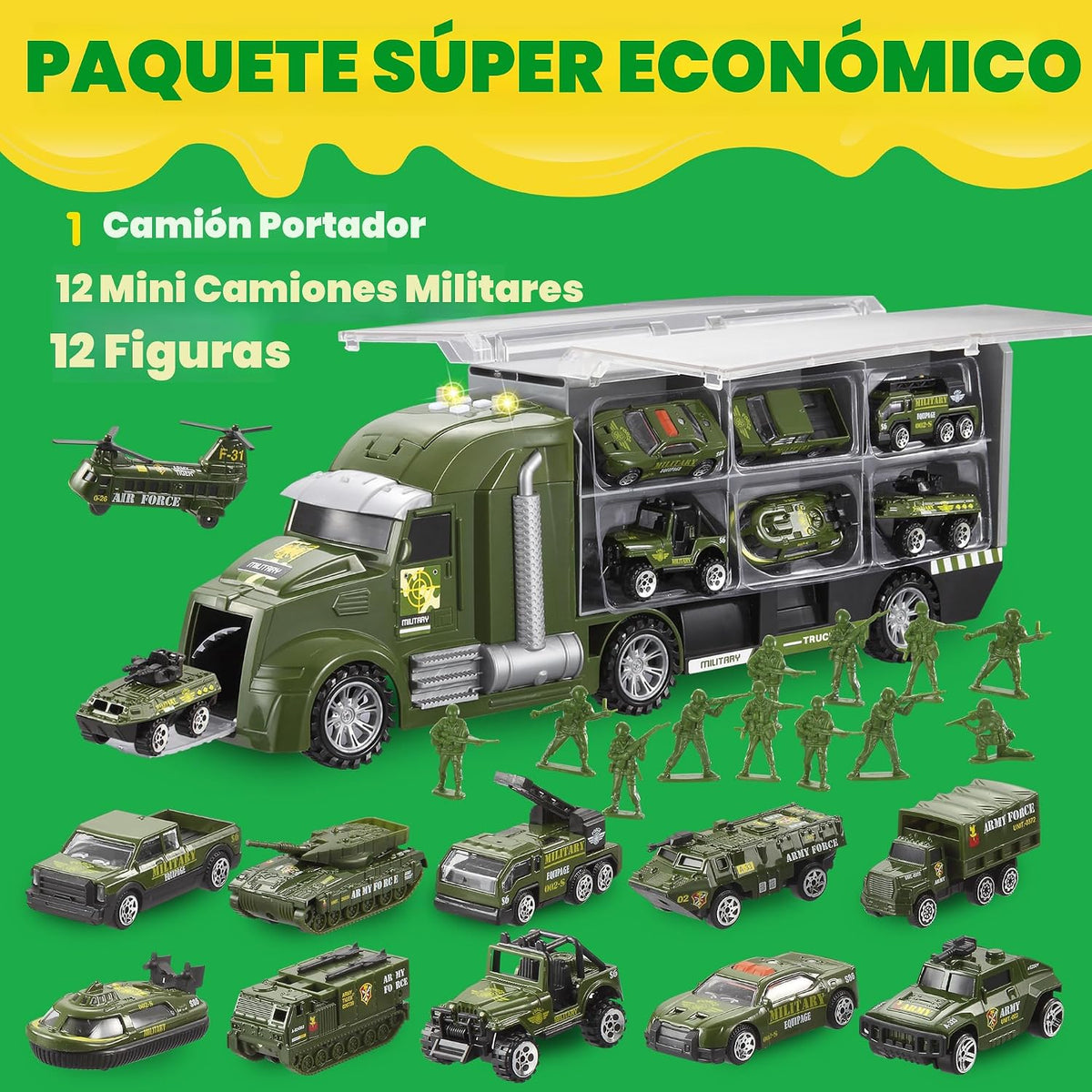 JOYIN Juguetes de Camión Militar 25 en 1 para Niños de 3+ Años, Jug...