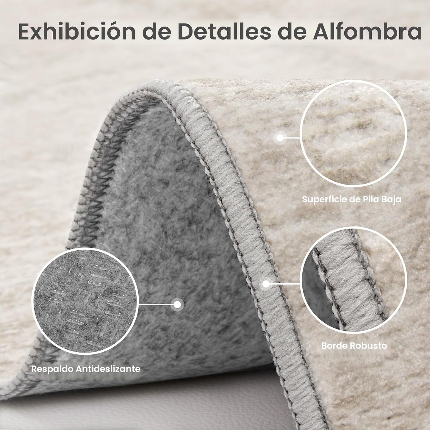 Valenrug Tapete lavable a máquina de 5 x 7 pies, resistente a las m...