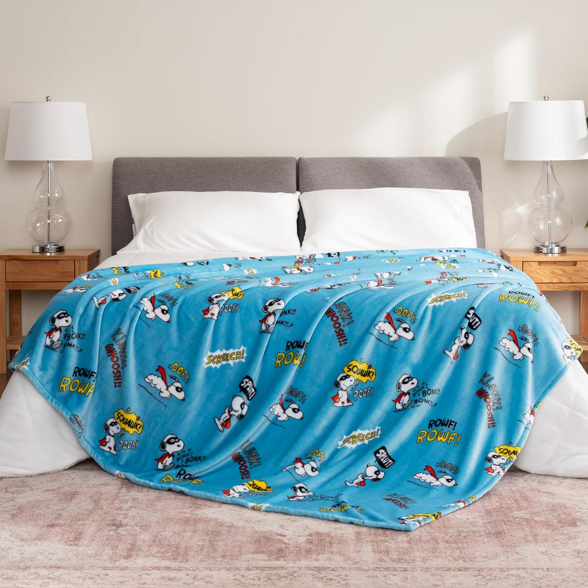 Berkshire Blanket Peanuts® VelvetLoft® - Manta de felpa de Snoopy c...