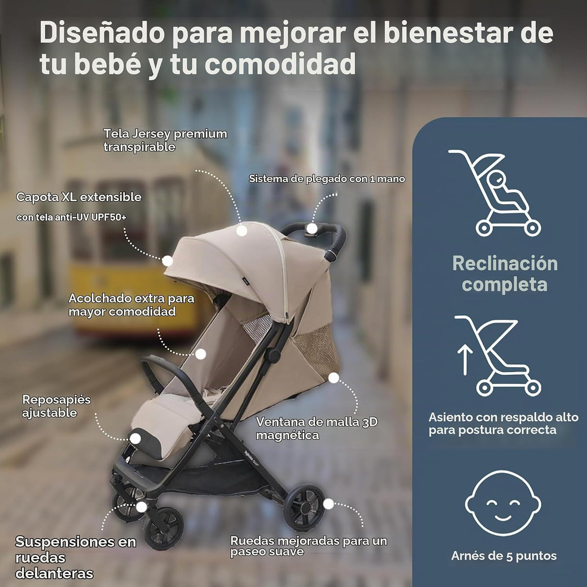 Inglesina Quid³ Cochecito de viaje + bolsa de transporte y fundas p...