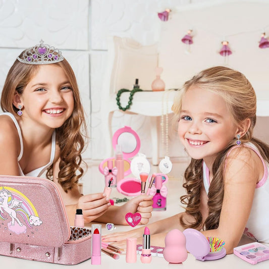 DCMAMA Kit de maquillaje lavable y no tóxico para niñas, juegos de...
