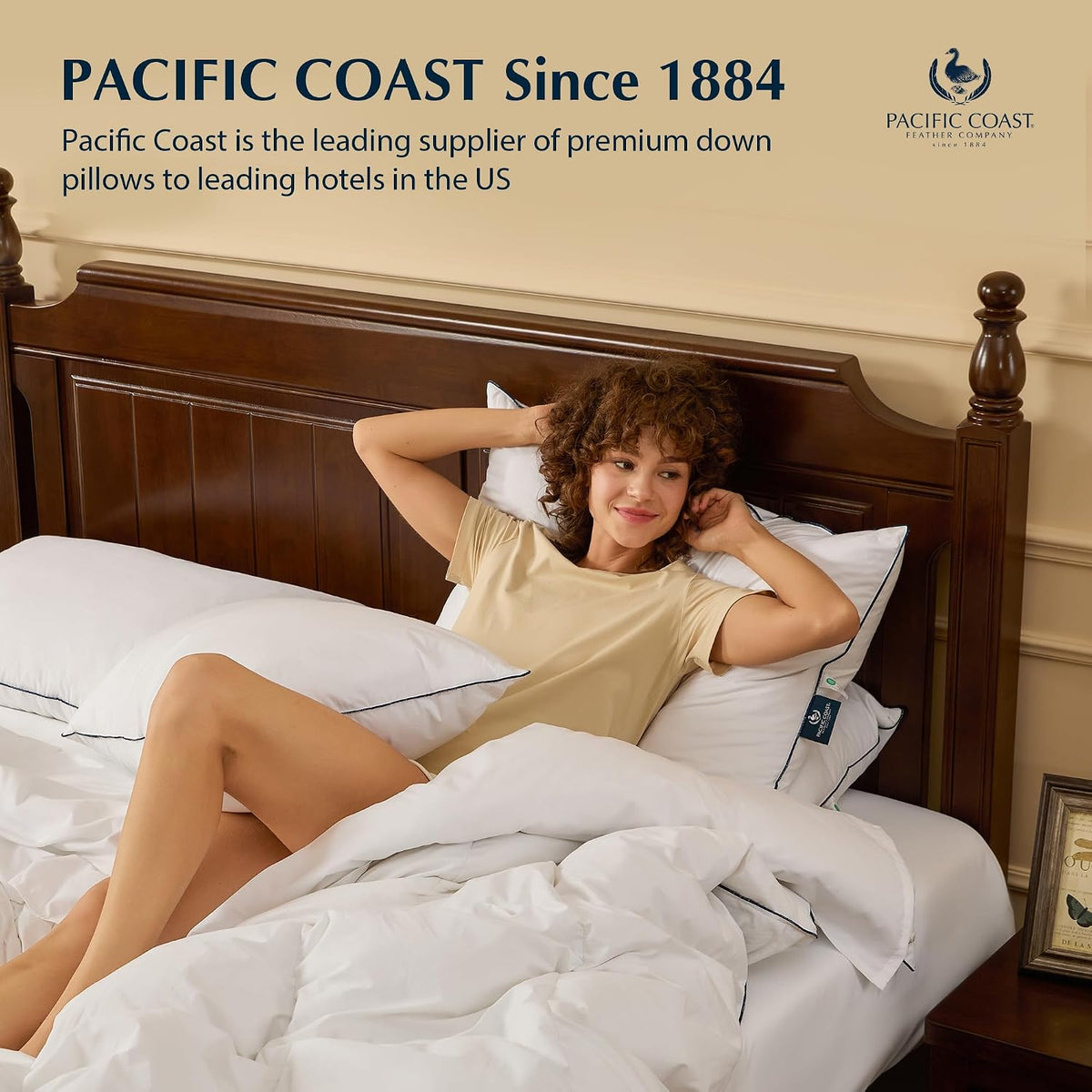 Pacific Coast - Juego de 2 almohadas de plumas y plumón de ganso de...