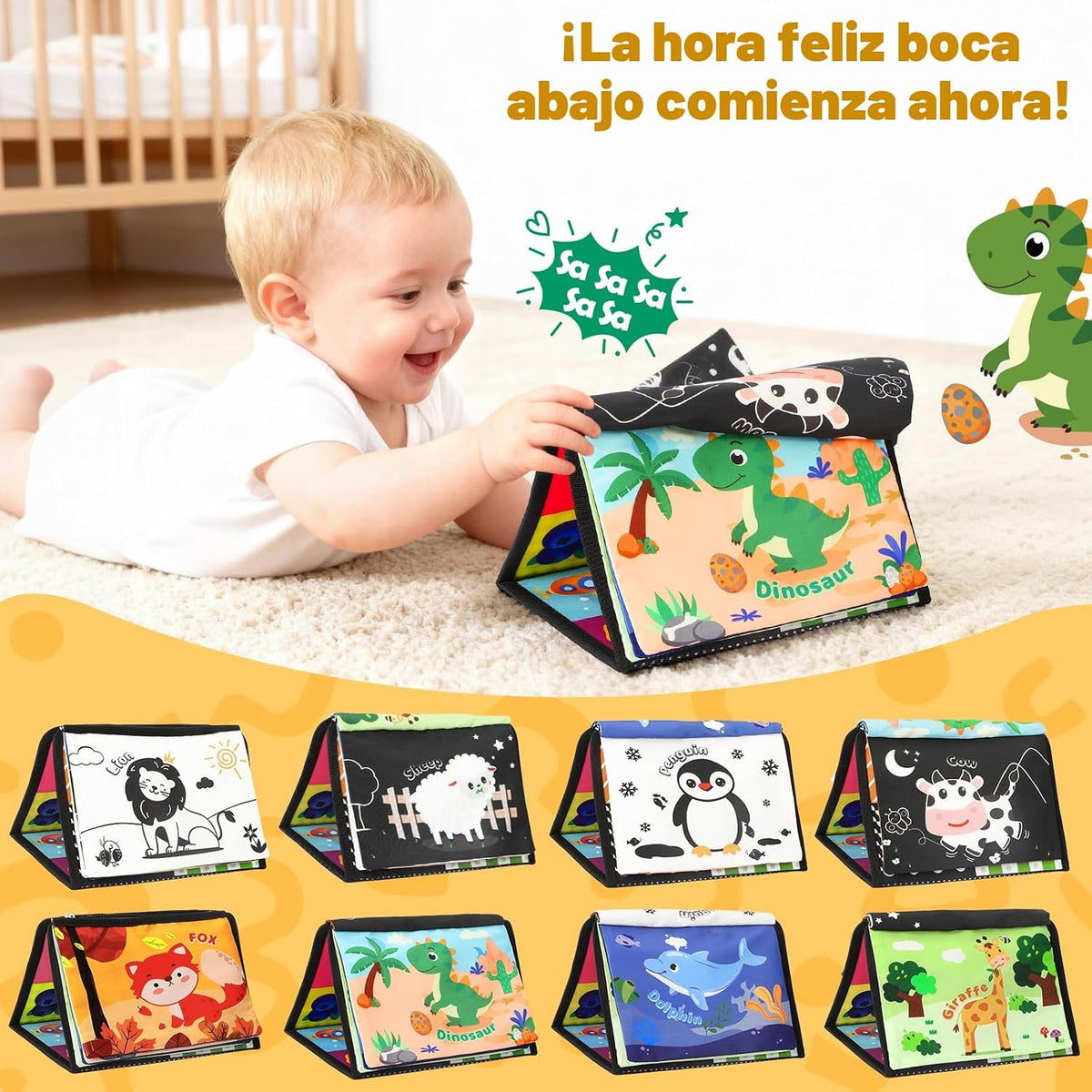 BBWOO Juego de Tiempo de Barriga - Paños de Contraste Alto en Negro...