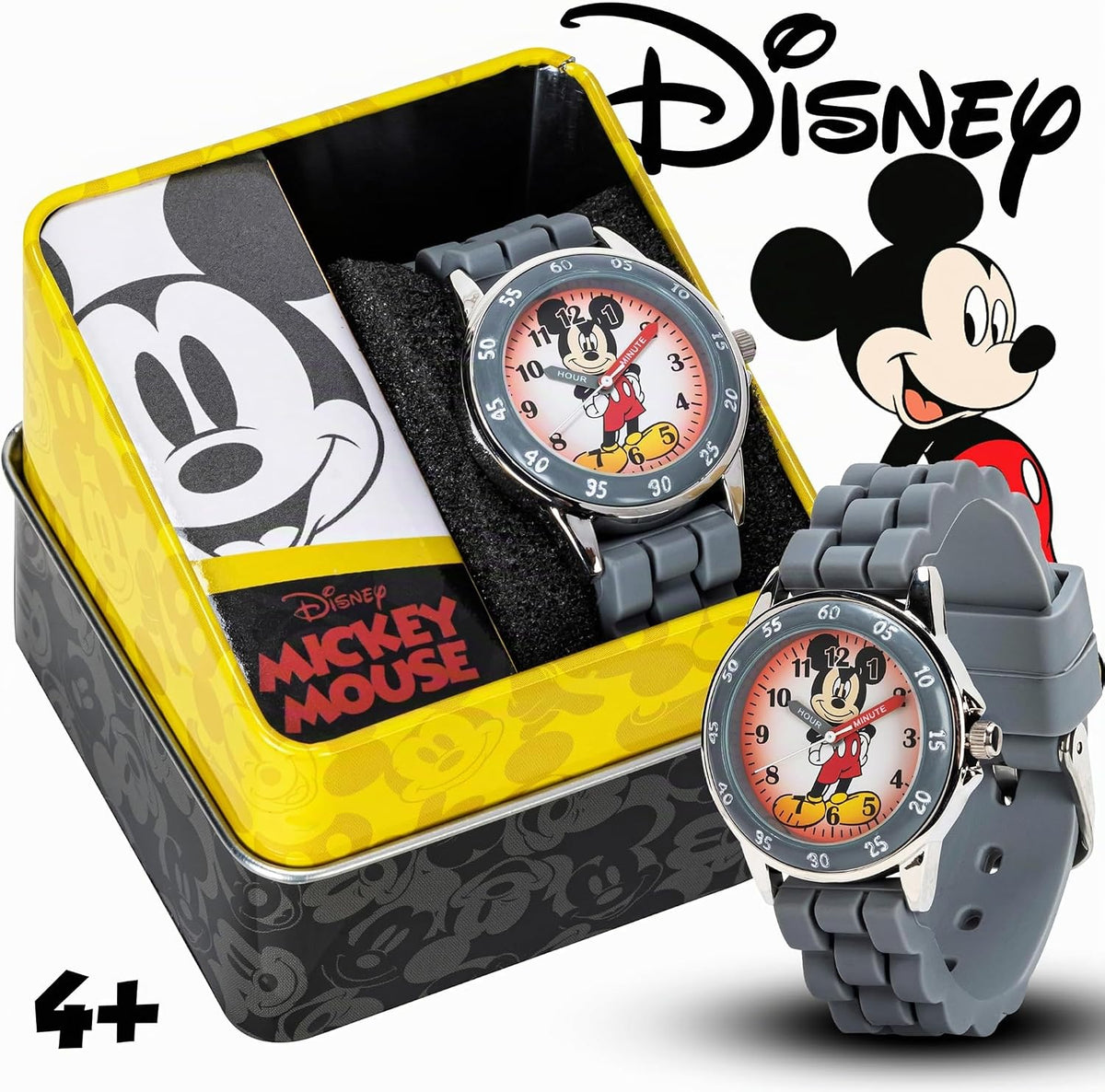Reloj analógico para niños Mickey Mouse de Accutime, esfera de fáci...