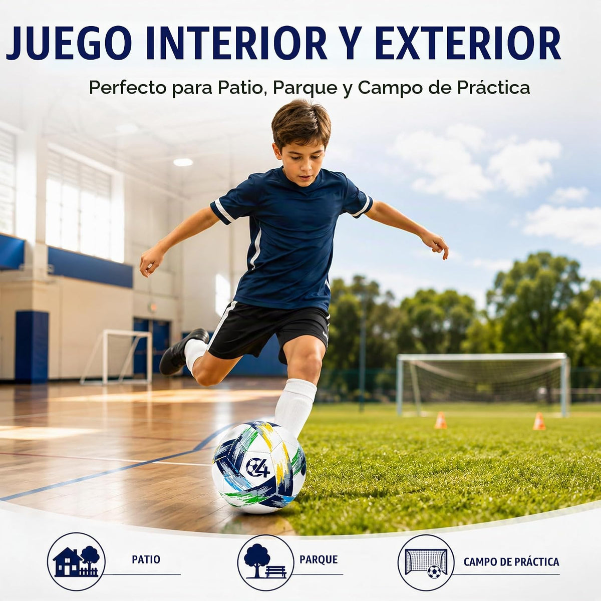 Innotoys Balón de fútbol tamaño 5, tamaño 4, tamaño 3, desinflado,...