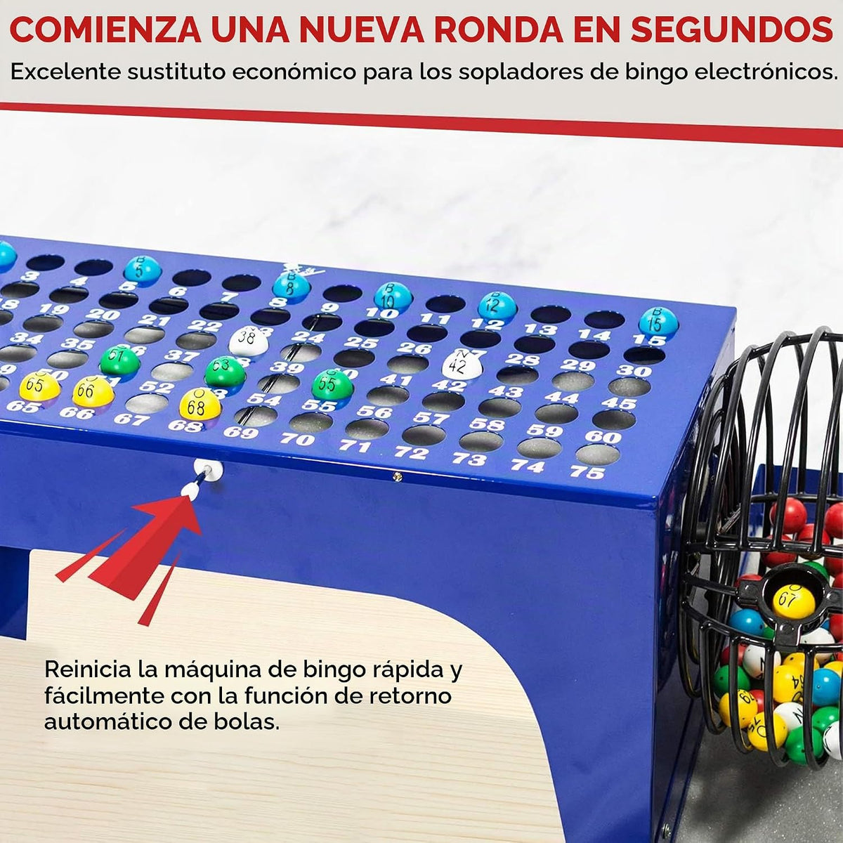 Juego de bingo de lujo MR CHIPS con bombo, bolas de 7\/8 pulgadas y...