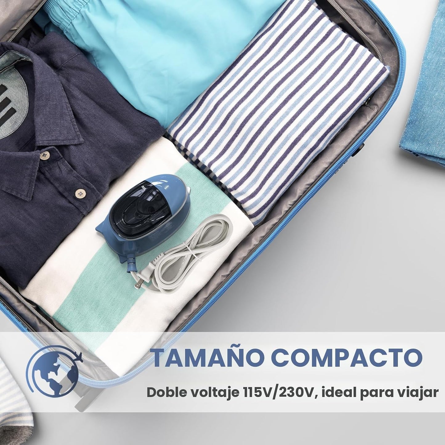 BEAUTURAL Mini plancha de vapor de viaje para ropa con doble voltaj...
