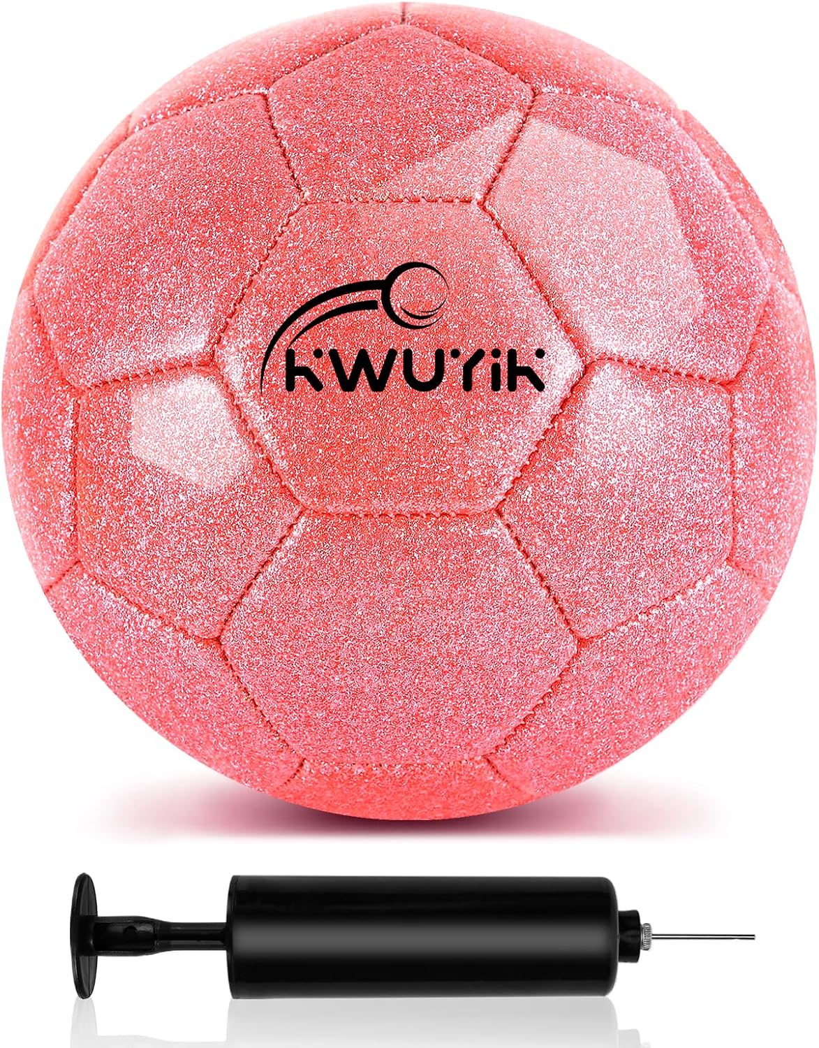 OKWUYiK Balón de fútbol de talla 3, 4, 5, con purpurina rosa, dorad...