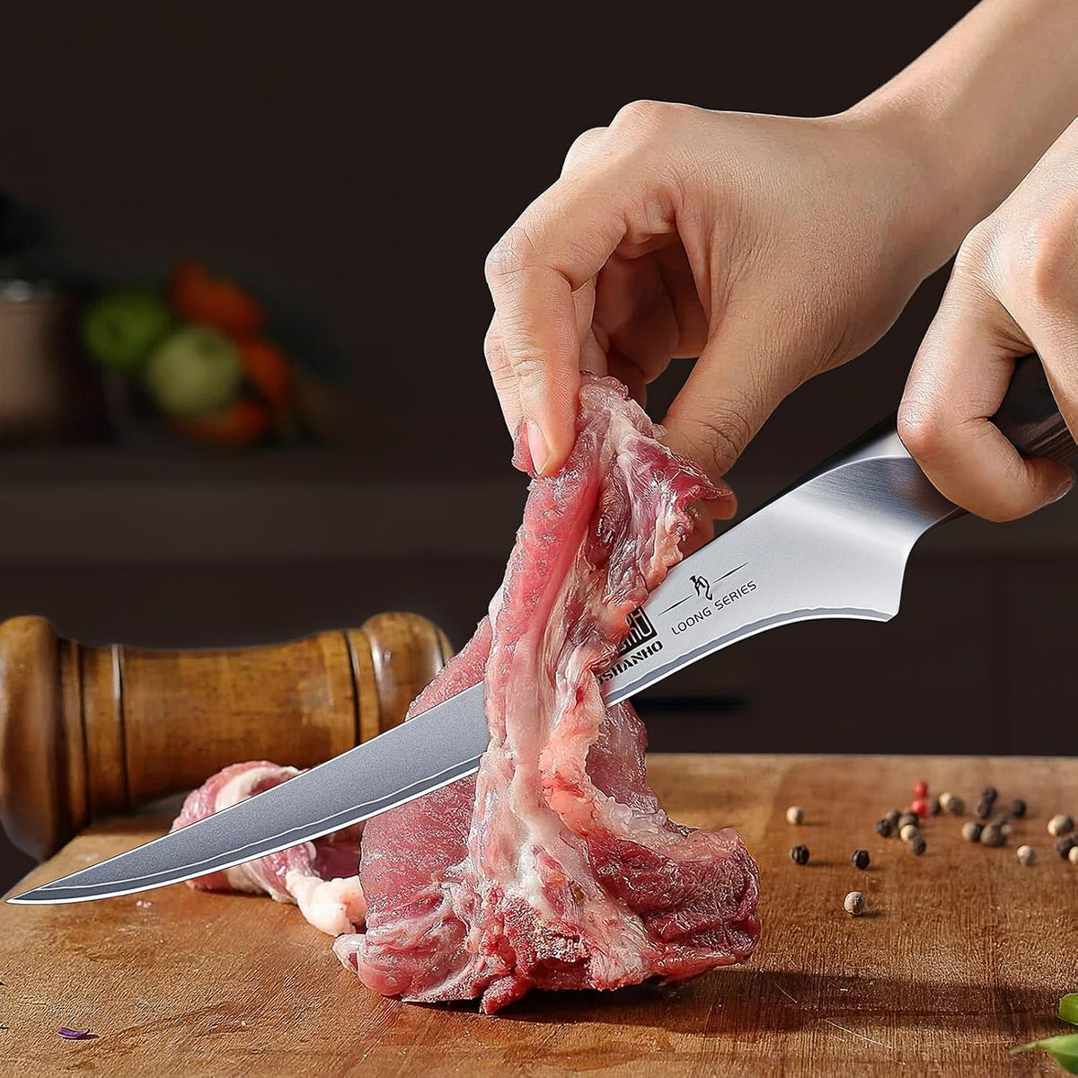 HOSHANHO Juego de cuchillos para tallar barbacoa, cuchillo para cor...