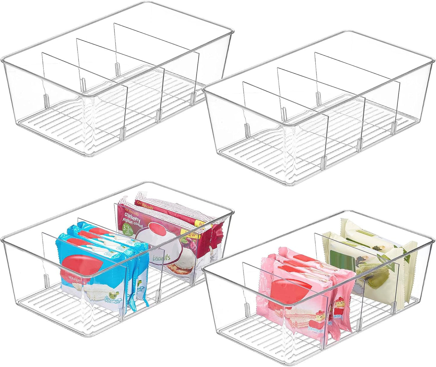 Vtopmart Paquete de 4 cubos organizadores de almacenamiento de alim...