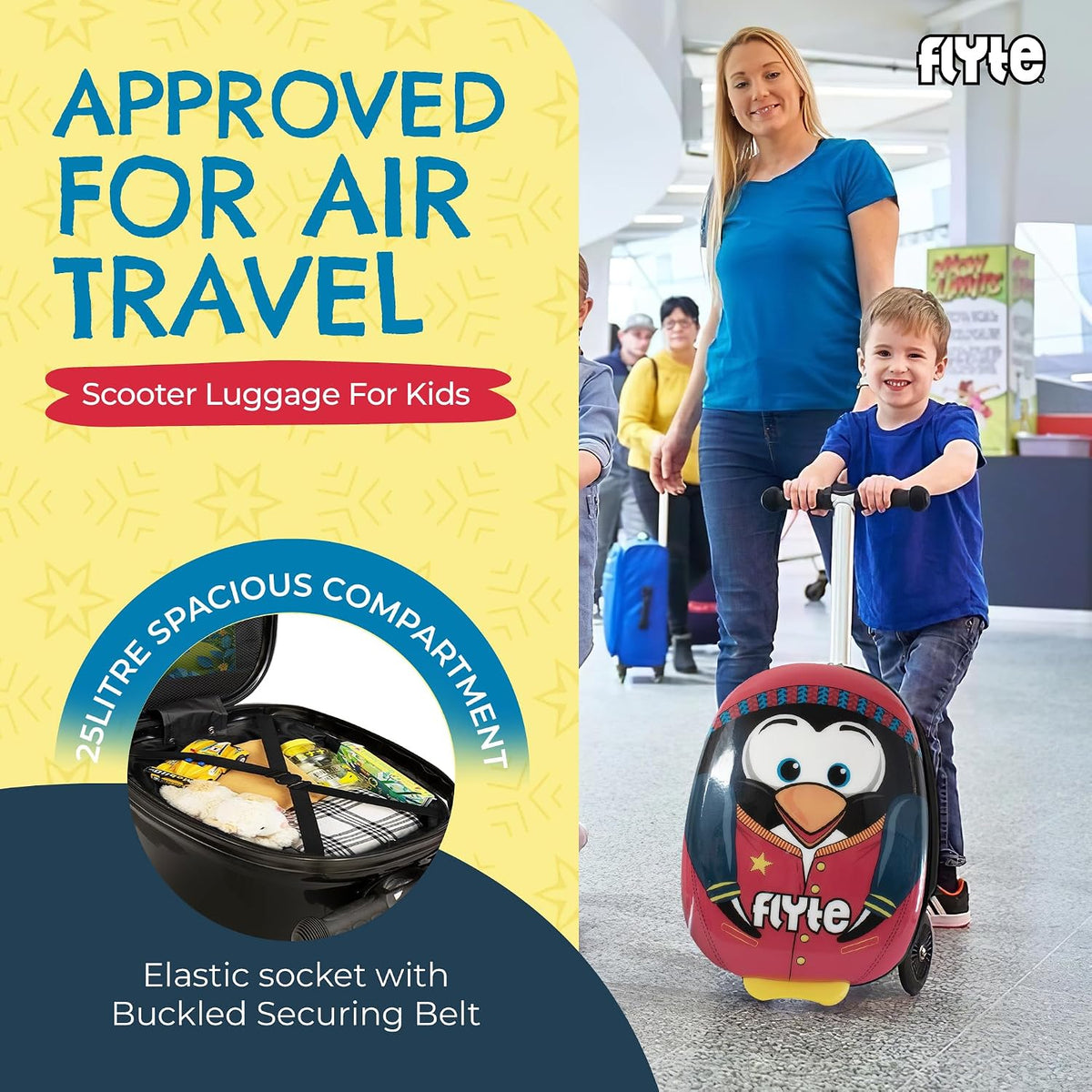 Flyte Maleta Scooter - 2 en 1, Maleta de Montar de 18 pulgadas para...