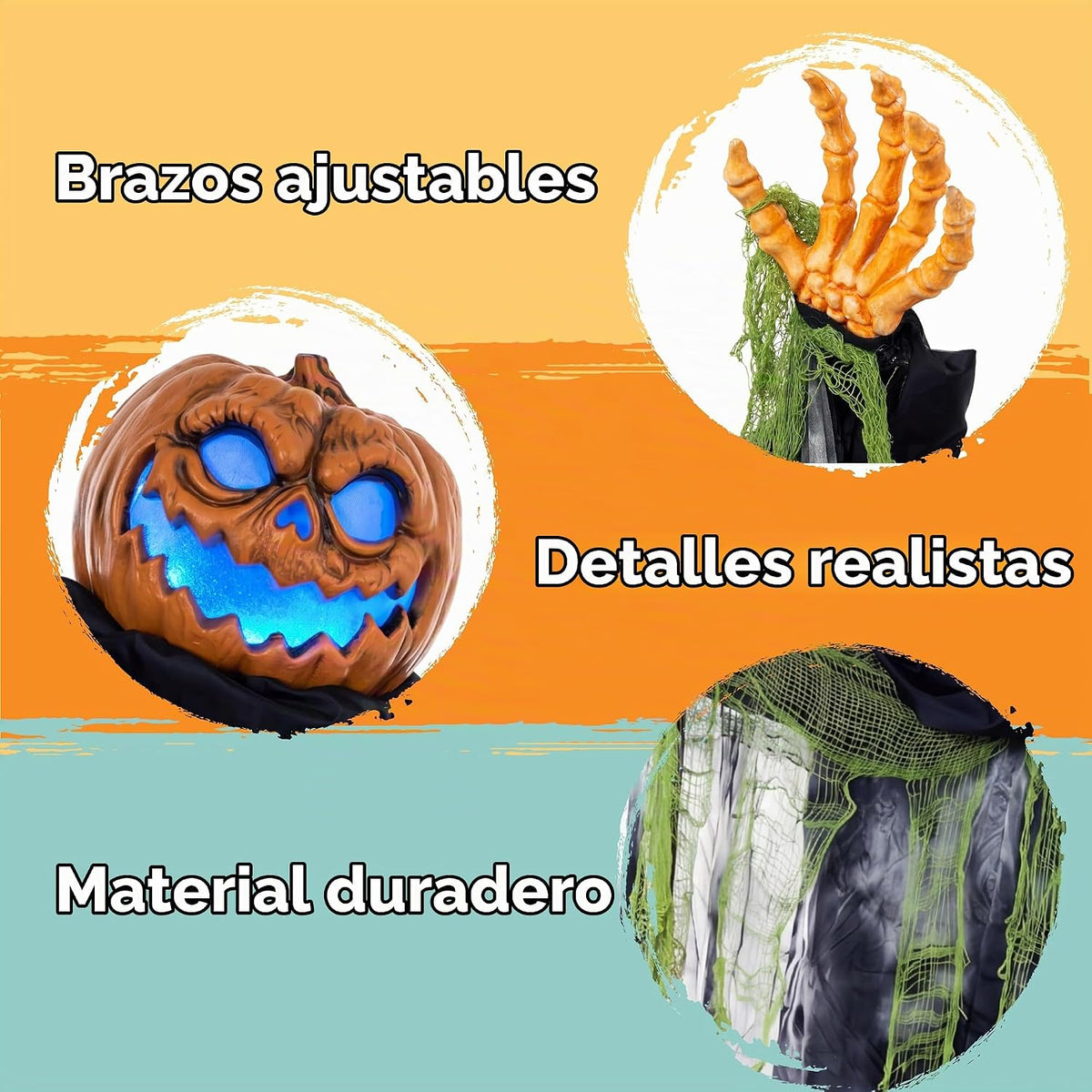 JOYIN Decoraciones de Halloween de 72 pulgadas para exteriores, dec...
