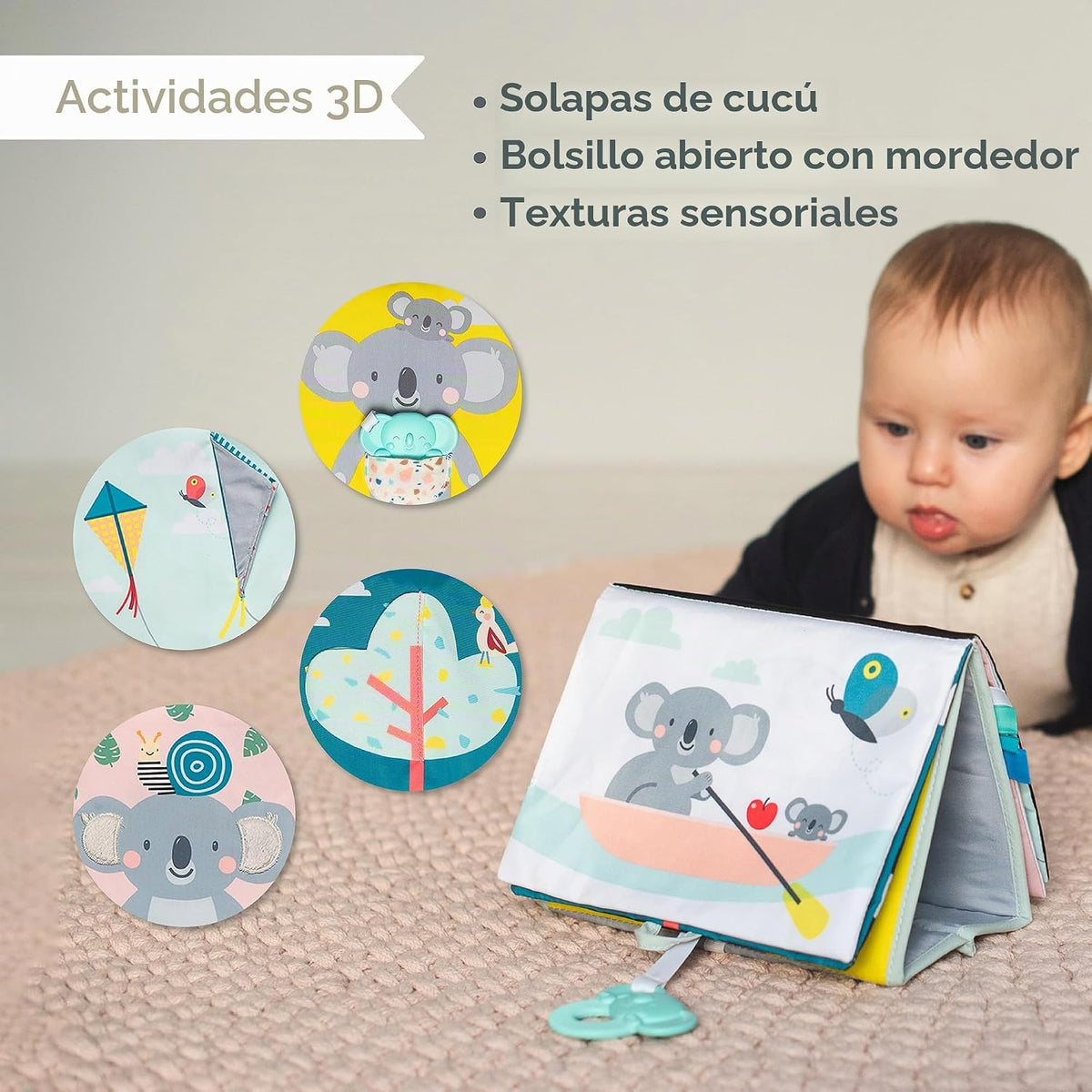 Taf Toys Juguetes para la hora del baño de alto contraste para bebé...